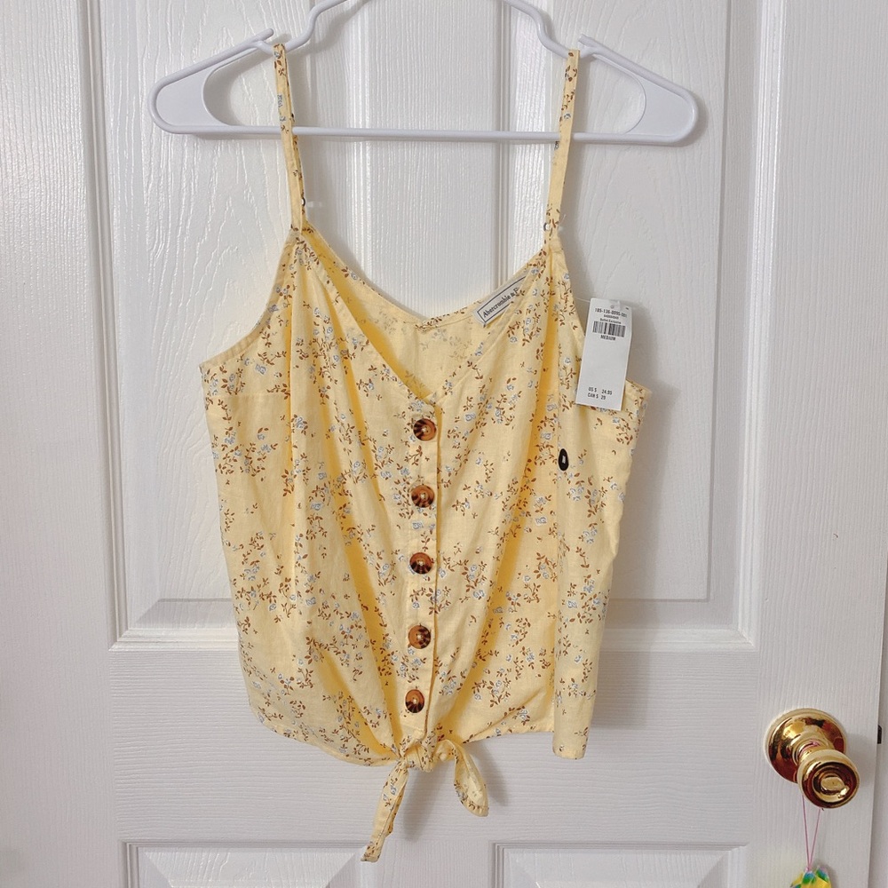 Yellow floral tank top